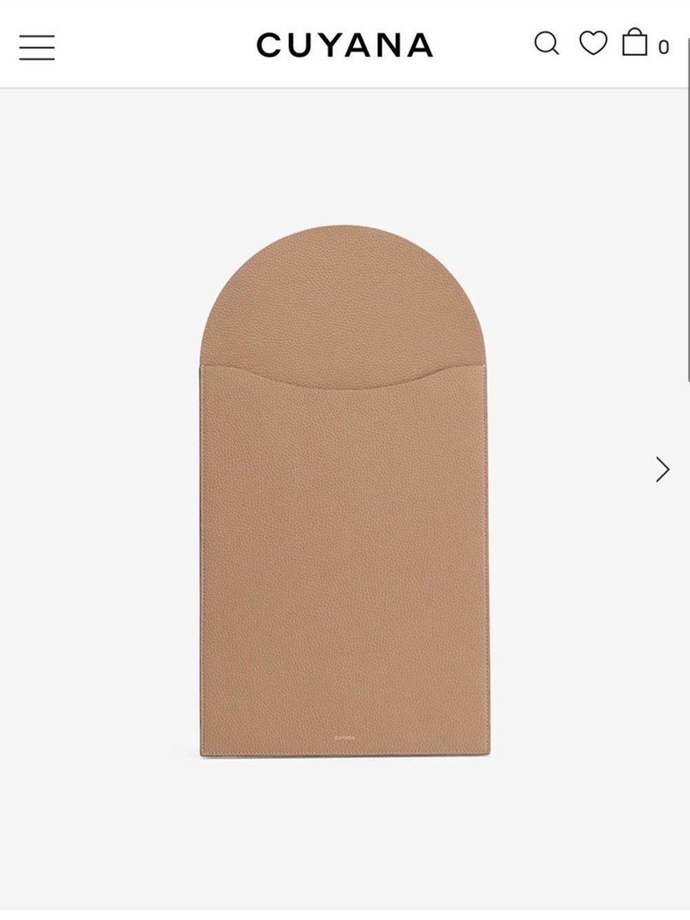 Cuyana Pebbled Leather Eyewear Sleeve in Camel
